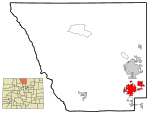 Larimer County Colorado Incorporated and Unincorporated areas Loveland Highlighted